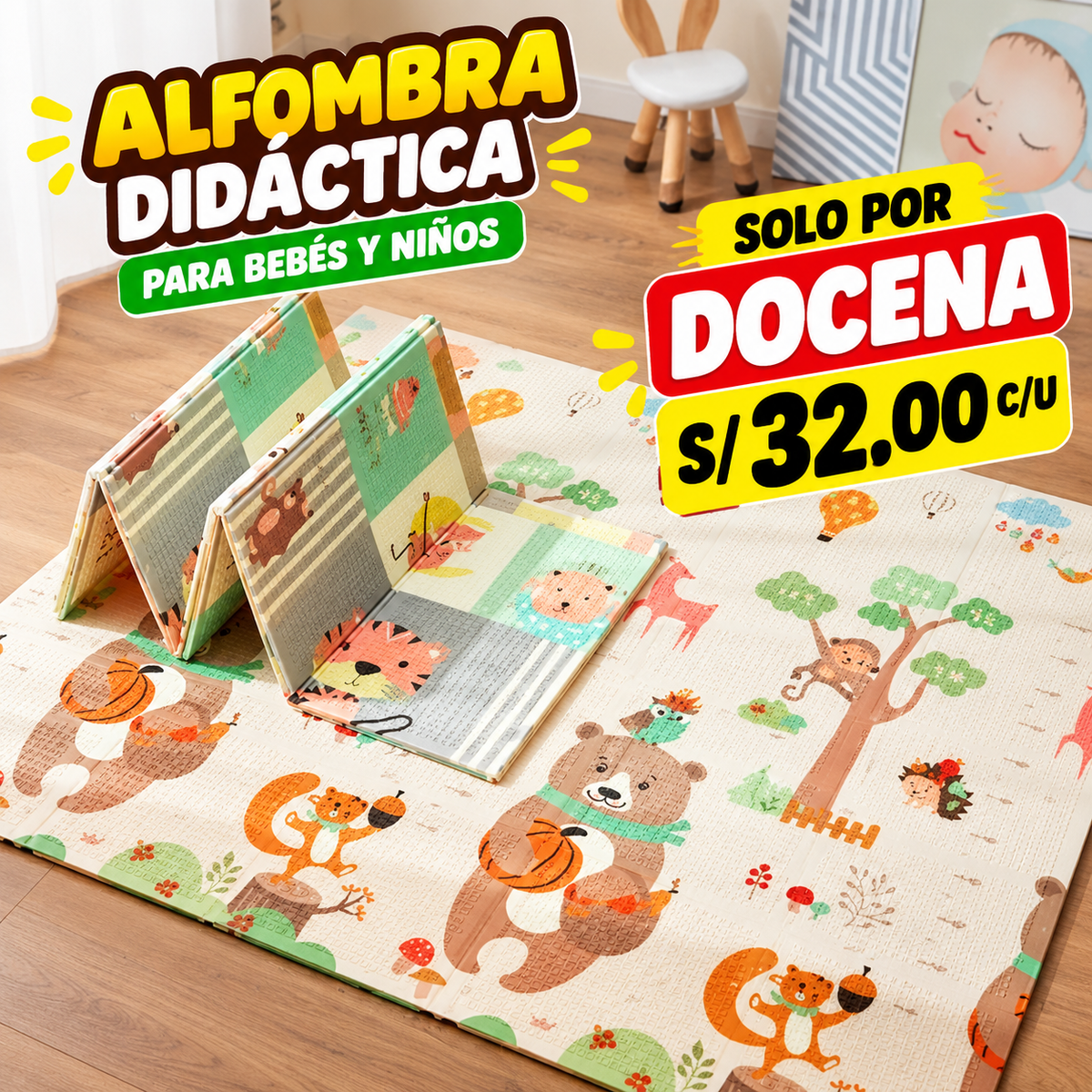🧸 TAPETE INFANTIL DOBLE DISEÑO