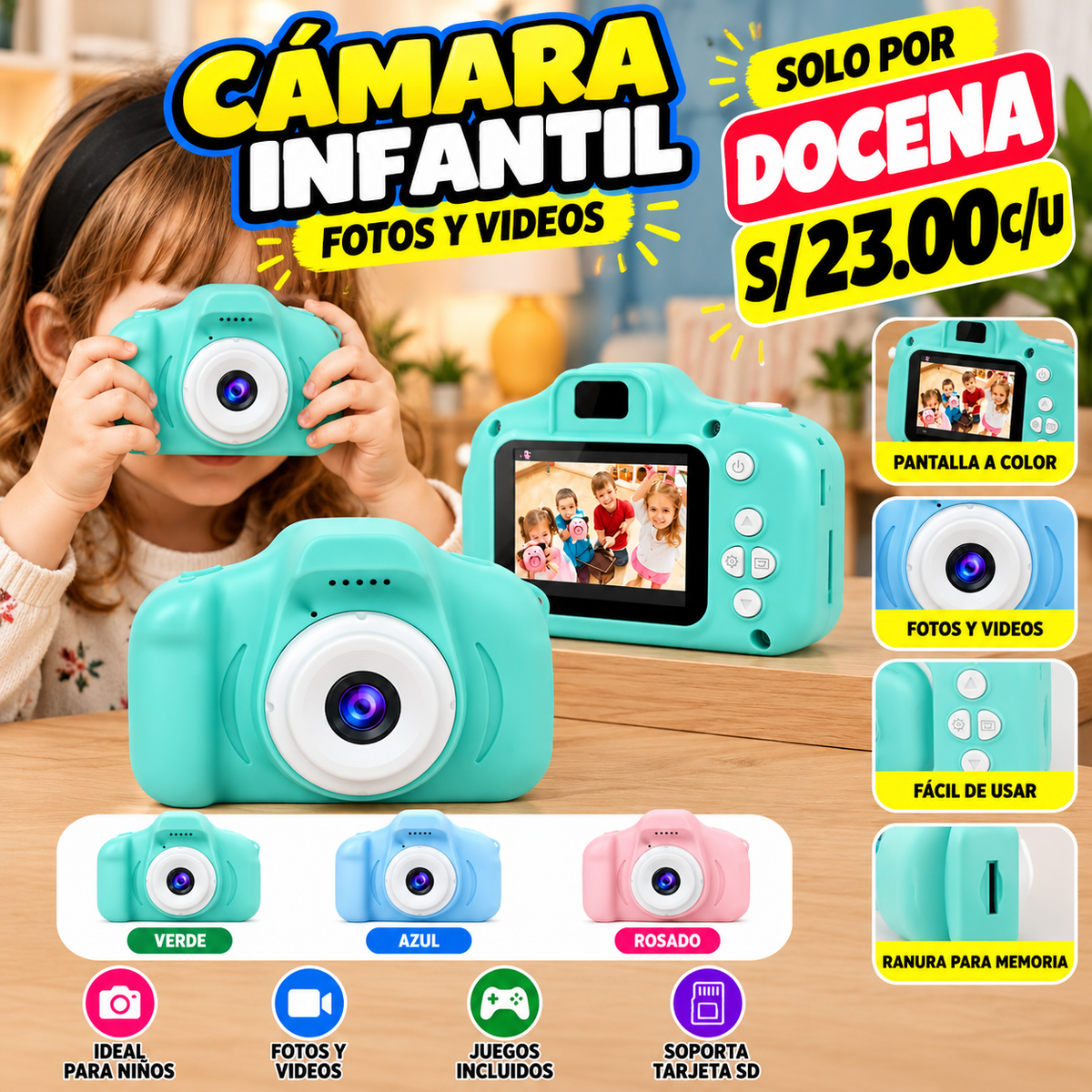 📸 CÁMARA INFANTIL PARA NIÑOS