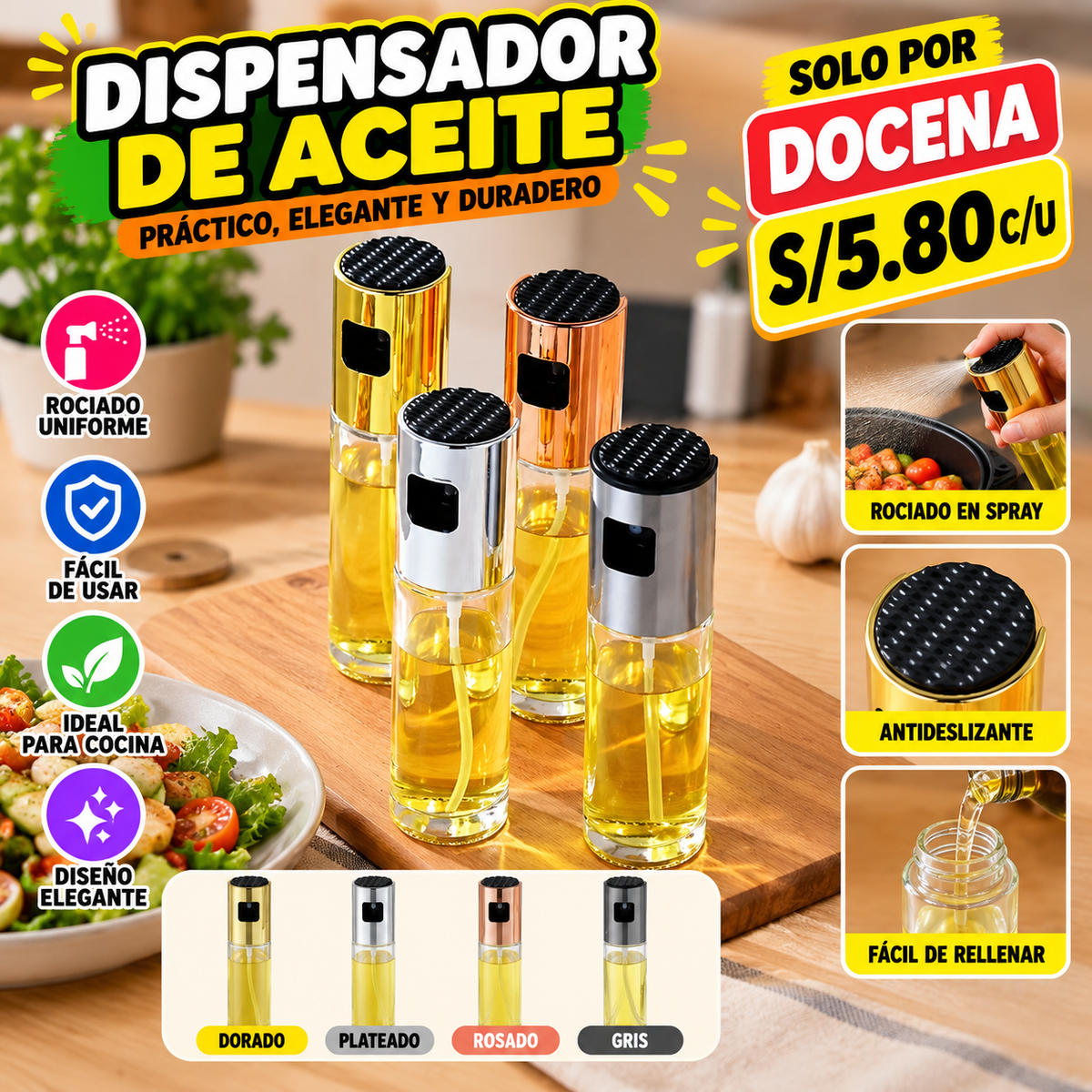 DISPENSADOR DE ACEITE EN SPRAY