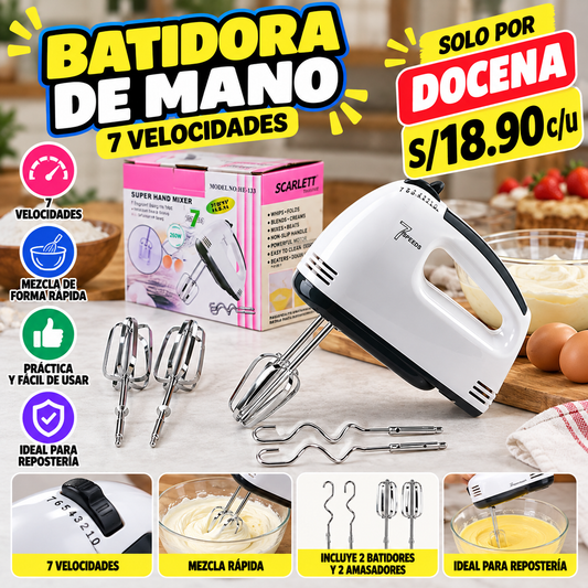 🥣 BATIDORA DE MANO – 7 VELOCIDADES