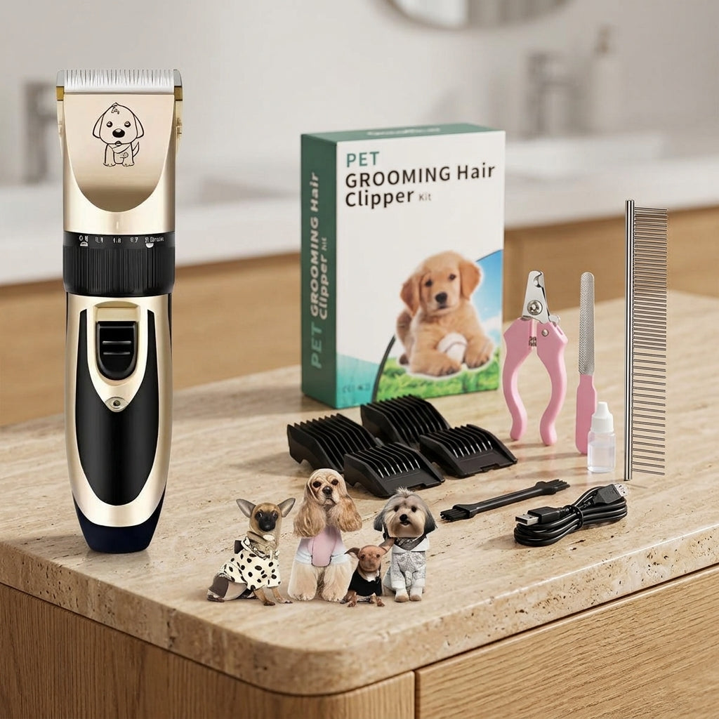 KIT DE PELUQUERÍA PARA MASCOTAS RECARGABLE